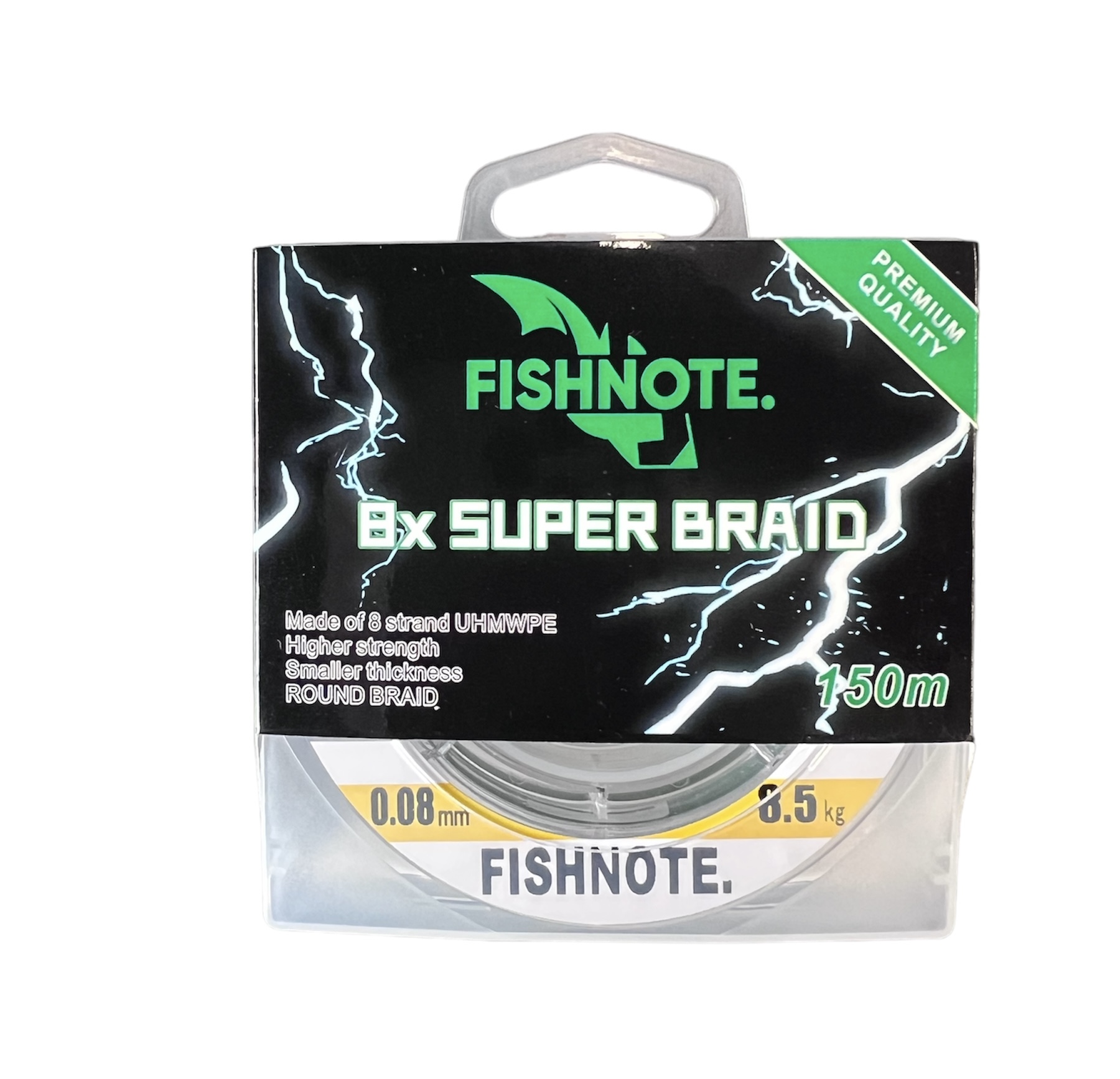Fishnote 8x Super Braid Premium 0.08mm 150m 8.5kg fra
