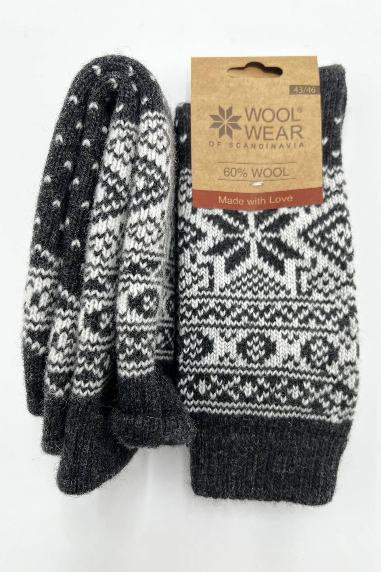 Snowflake Strømper Dark Grey 43 46 fra Charm