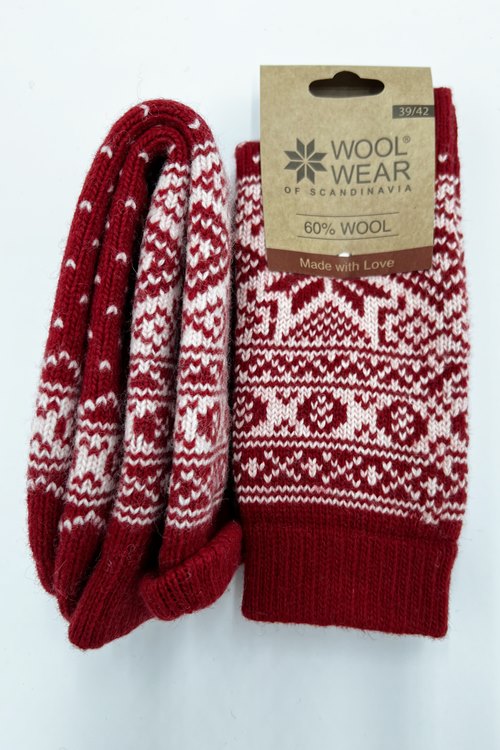 Snowflake Strømper Red 35 38 fra Charm