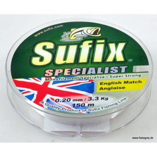 Sufix Specialist English Match 150m Klar Snøre