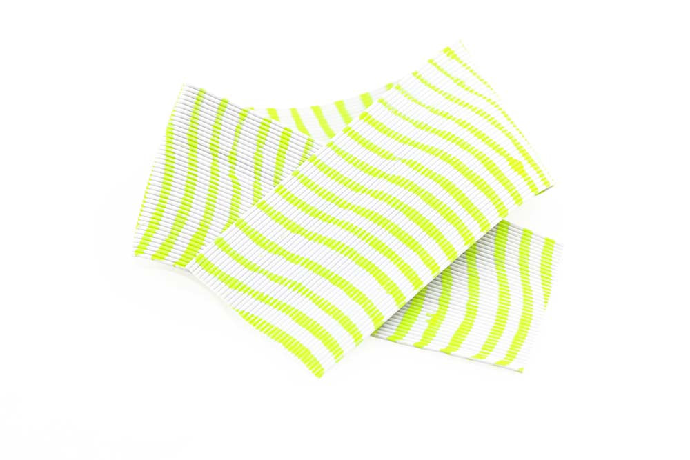 Barred Round Rubber Legs   White Chartreuse fra Hagens