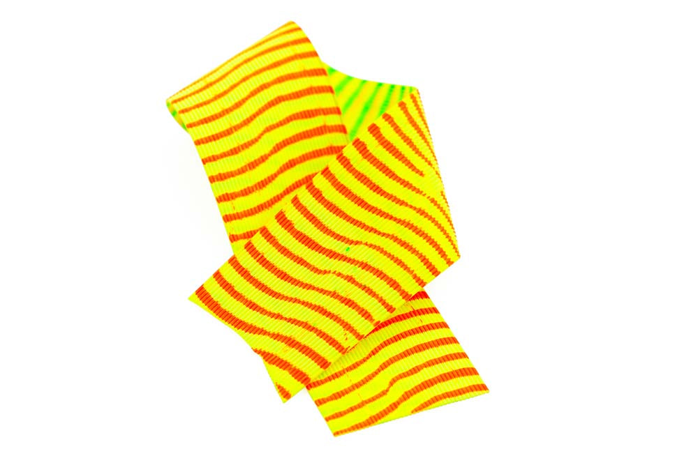 Barred Round Rubber Legs   Orange Yellow Chartreuse fra Hagens